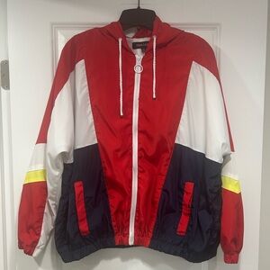 Red, White, and Navy Windbreaker